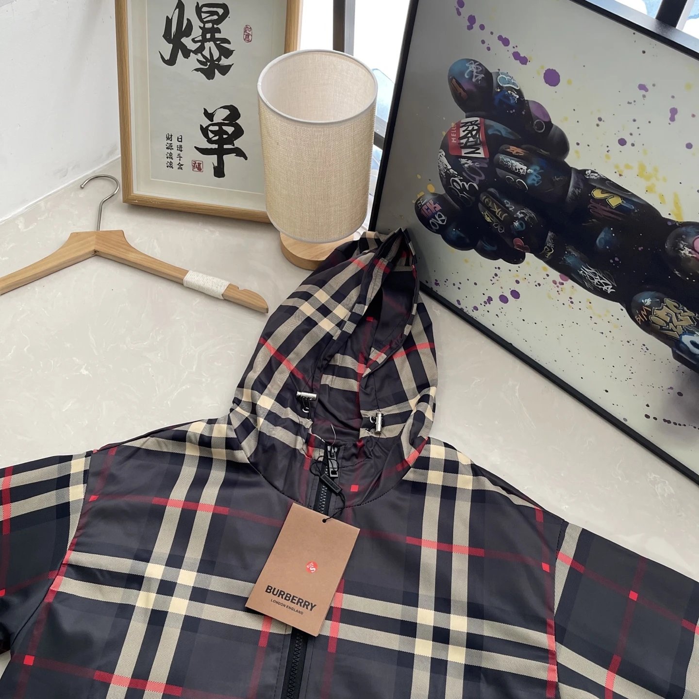 High quality checkered hooded jacket