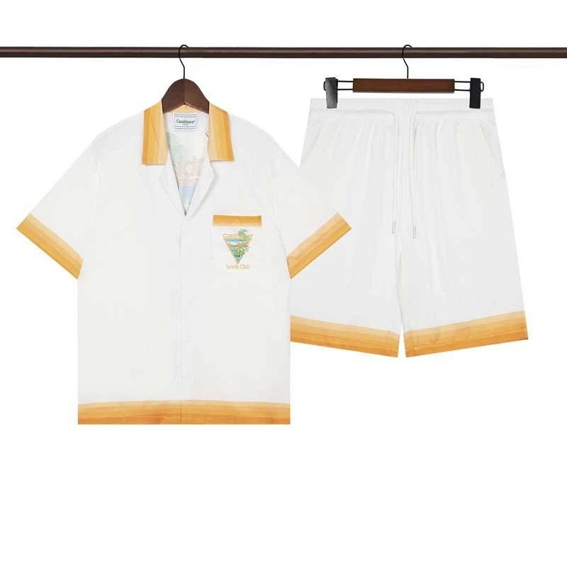 High quality letter printed short sleeved shirt set