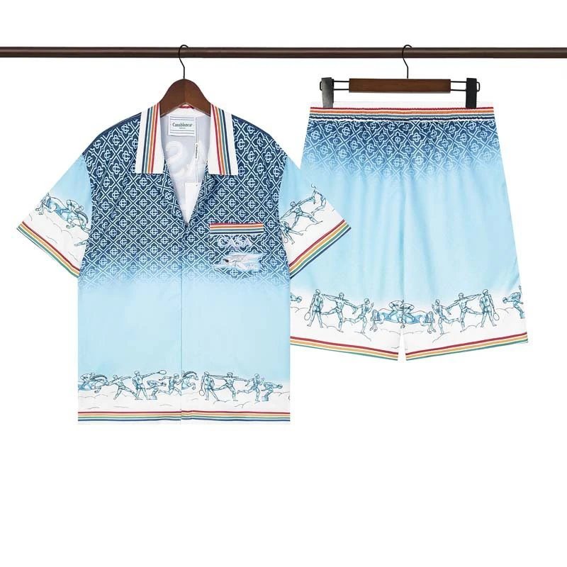 High quality letter printed short sleeved shirt set 2