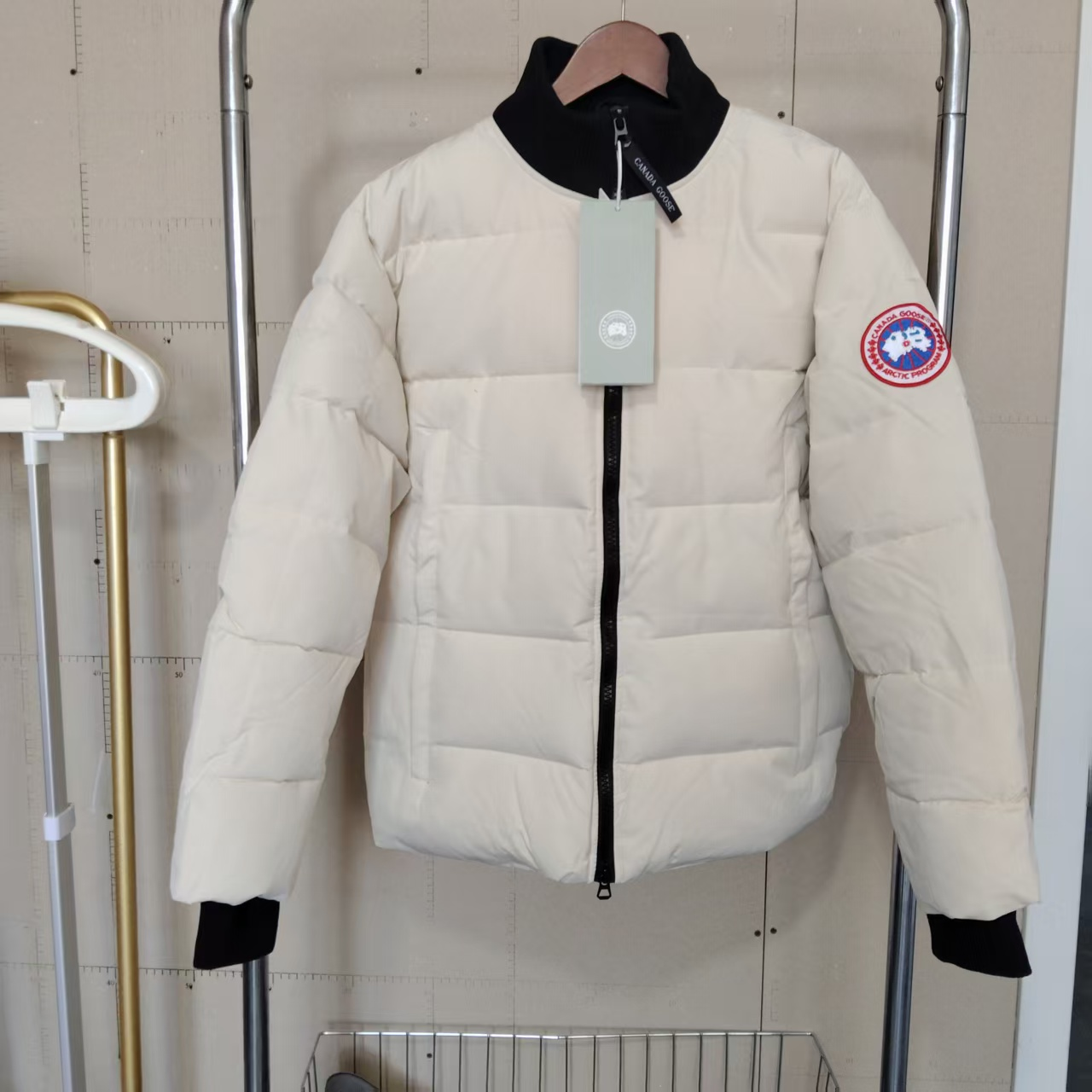 High quality goose hooded zipper cotton jacket