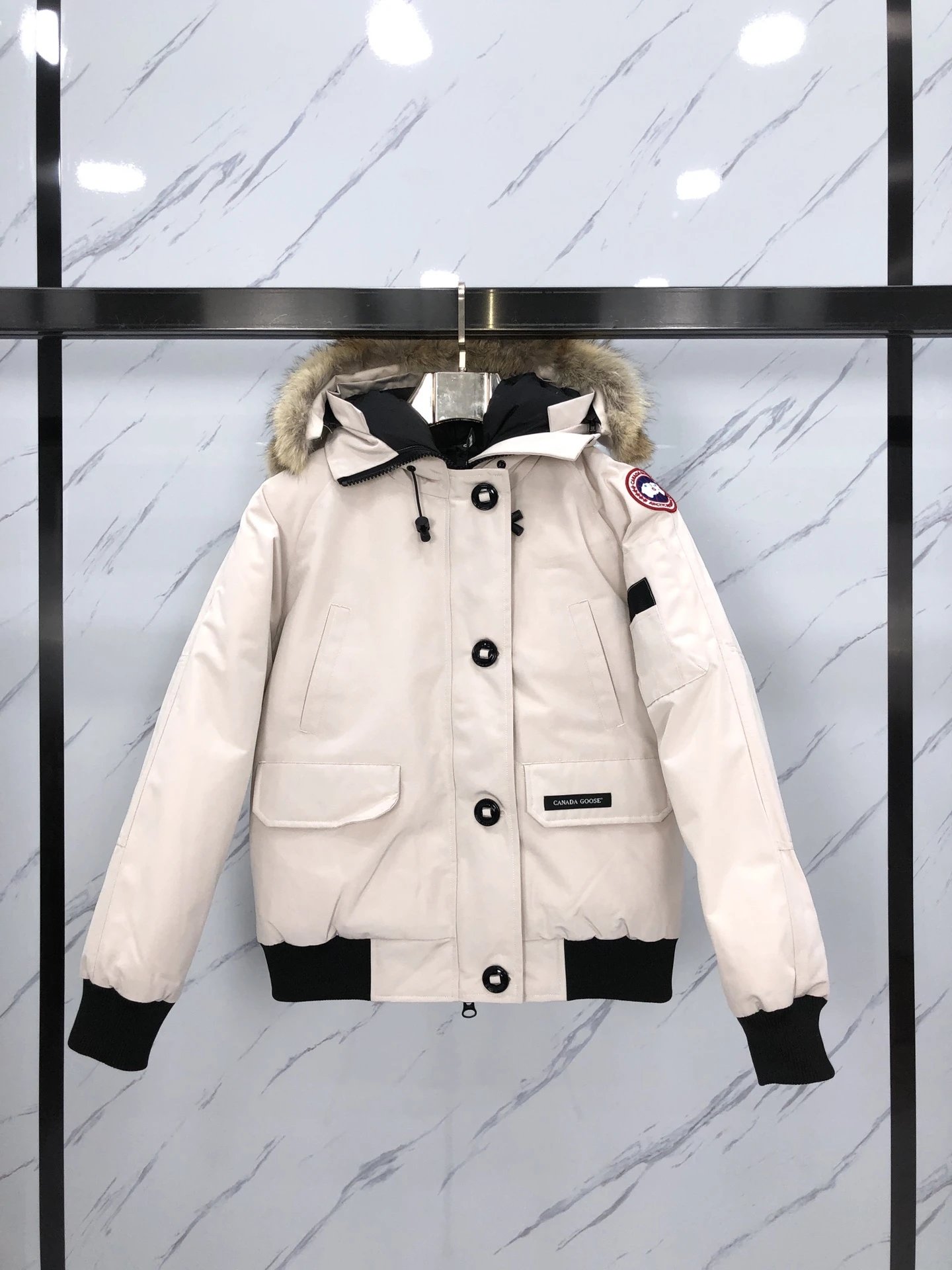 Winter hooded down jacket