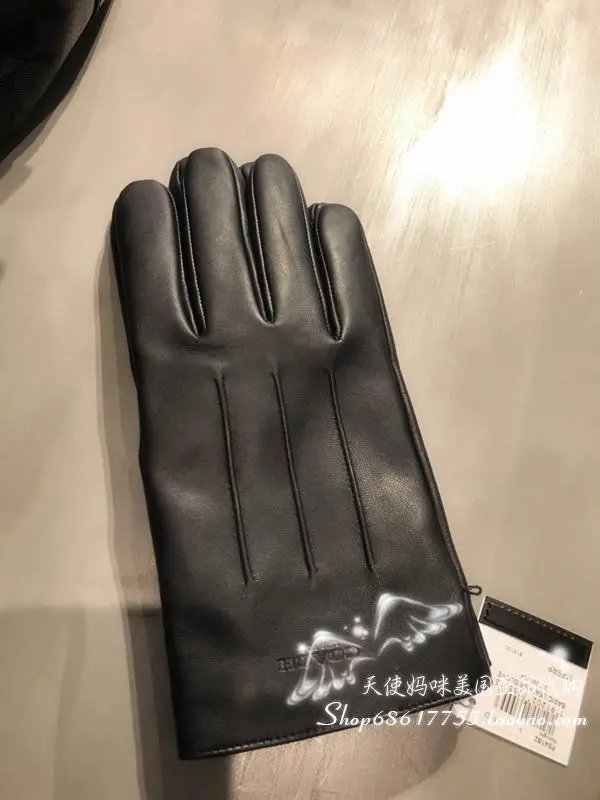 Coach High Quality Men's Sheepskin Warm Gloves