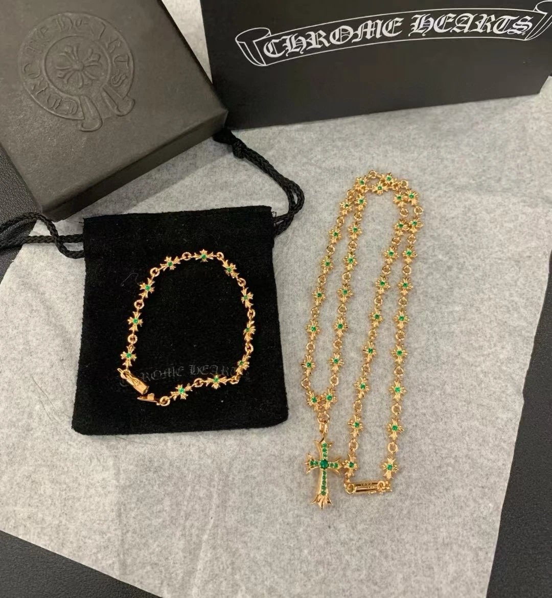 High quality Cro high-quality emerald necklace bracelet
