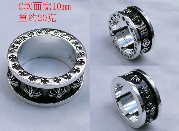 High quality pure silver classic cross flower tombstone ring