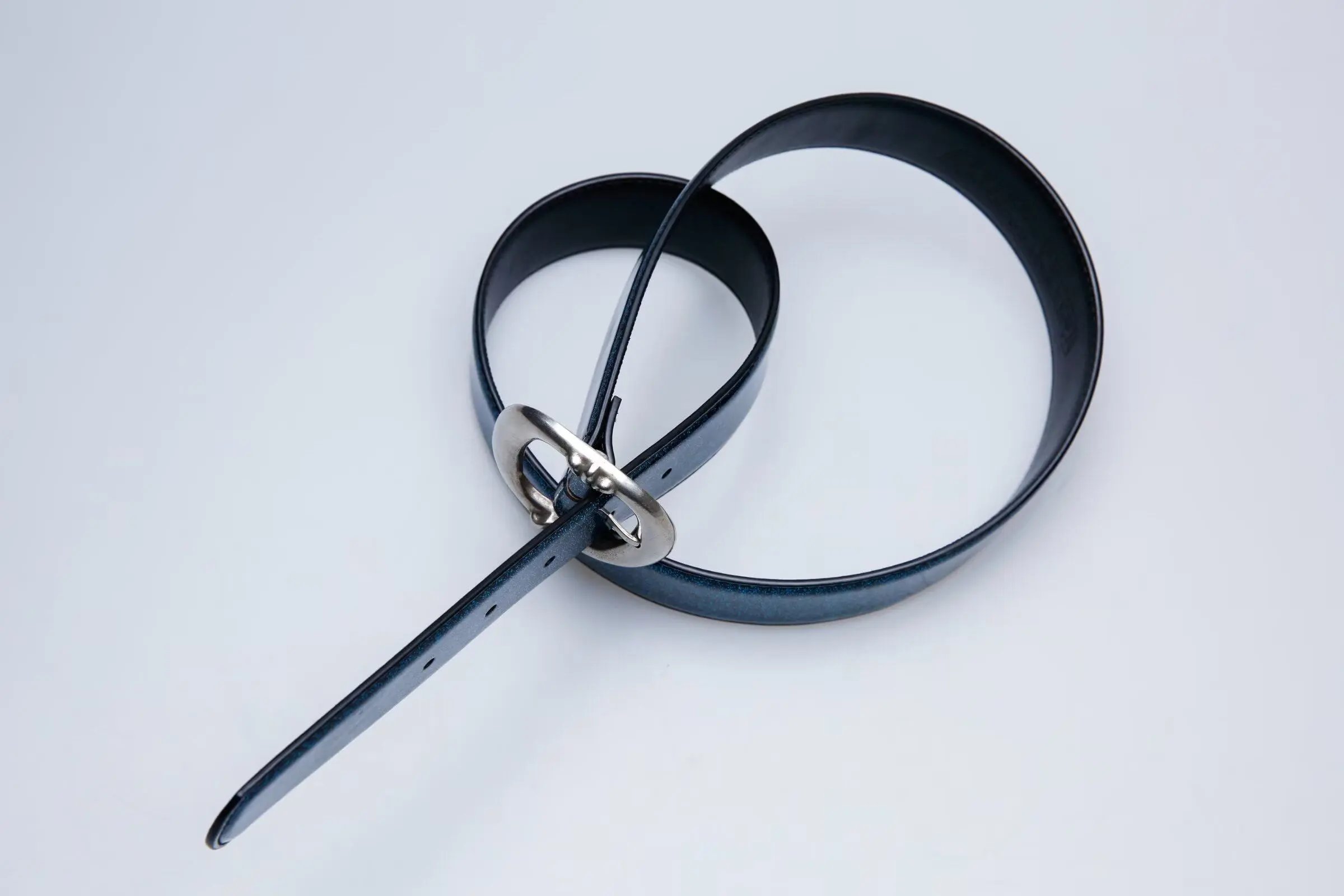High quality circular ring day buckle starry sky leather cowhide belt