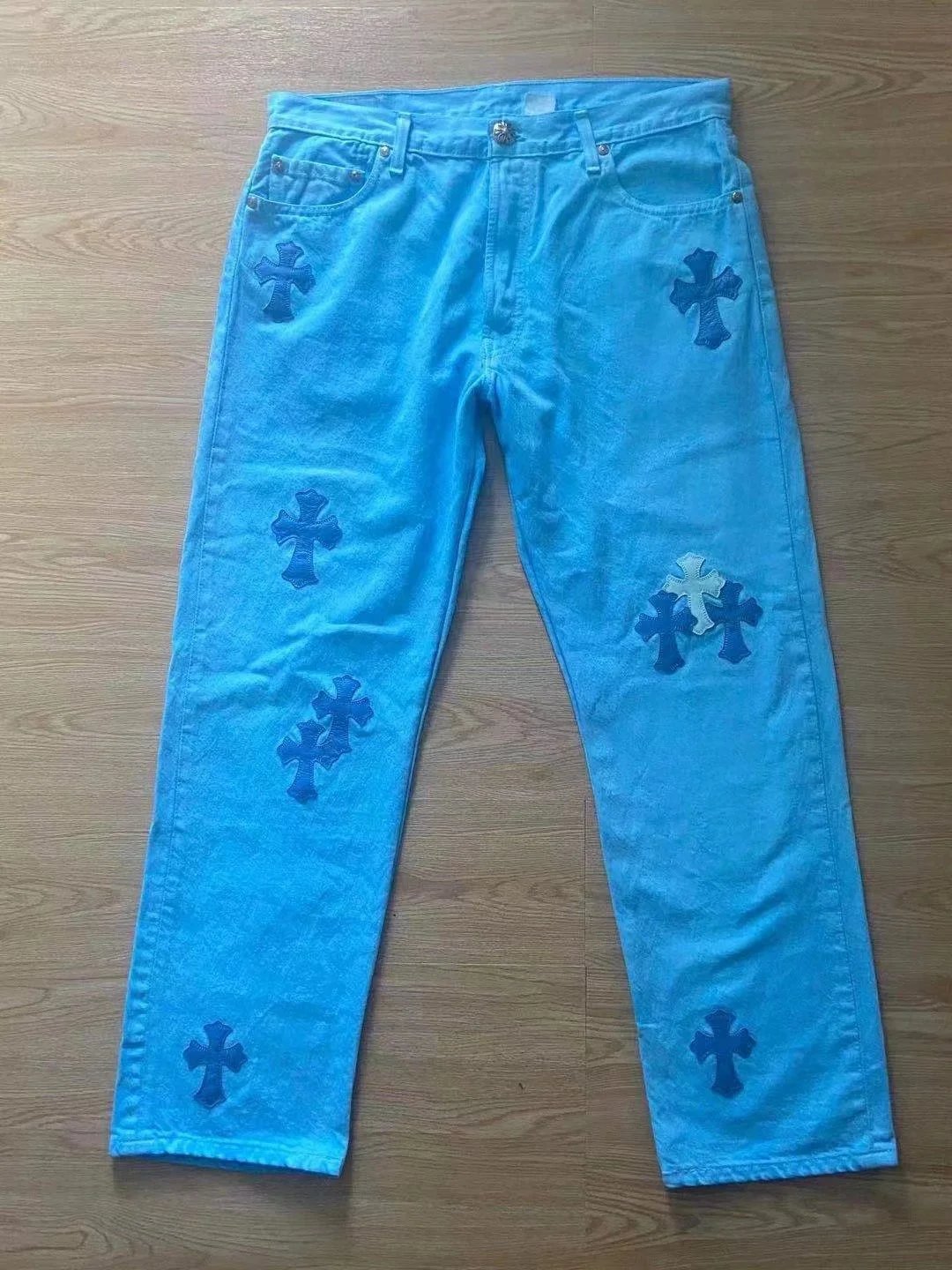 High quality comfortable light blue jeans