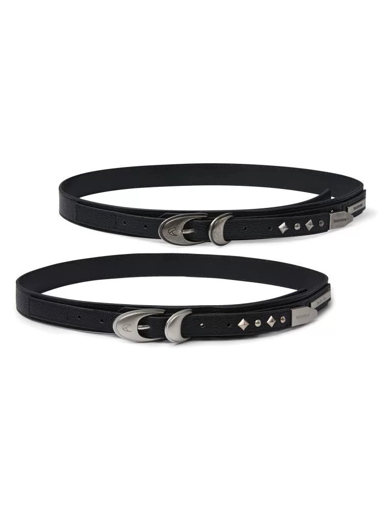 High quality cowhide punk leather belt
