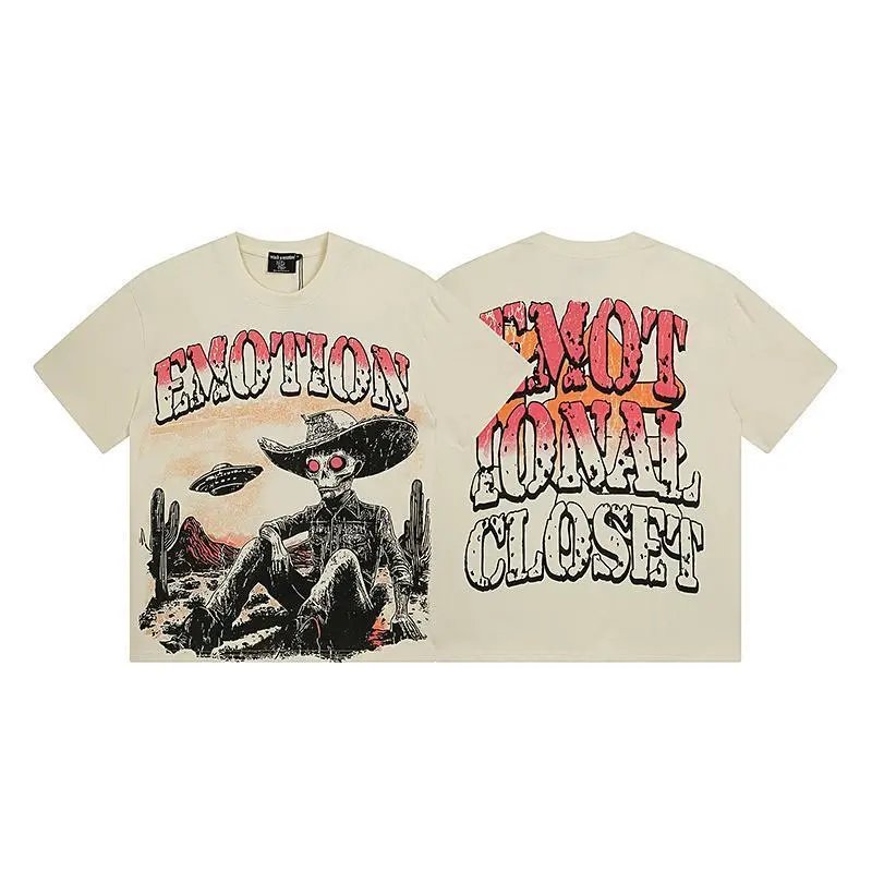 High quality trendy printed bat short sleeves