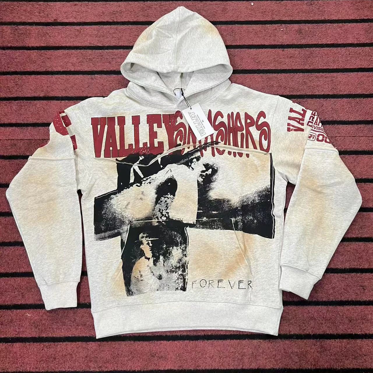 American street style eagle print hooded sweatshirt