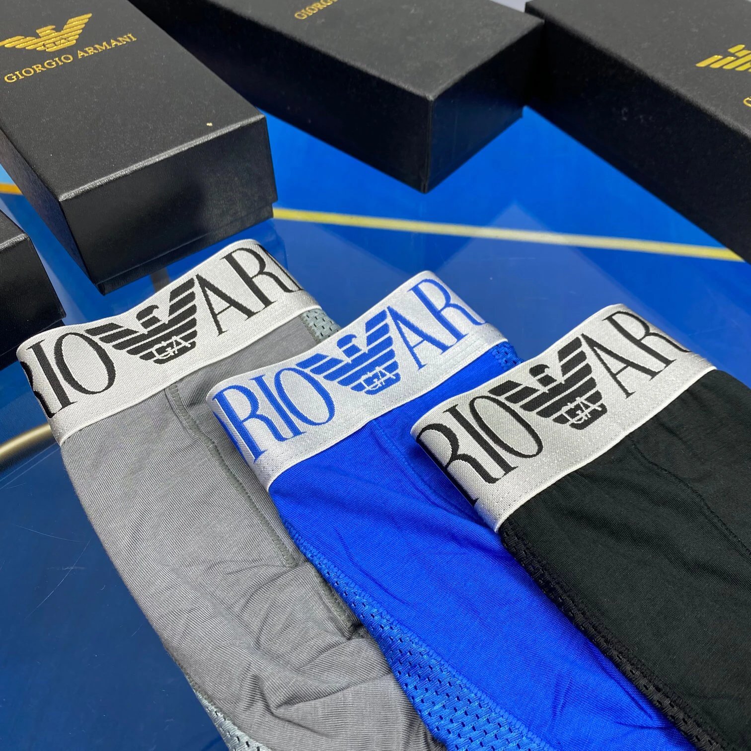High quality men's underwear in a box of three, available in any color