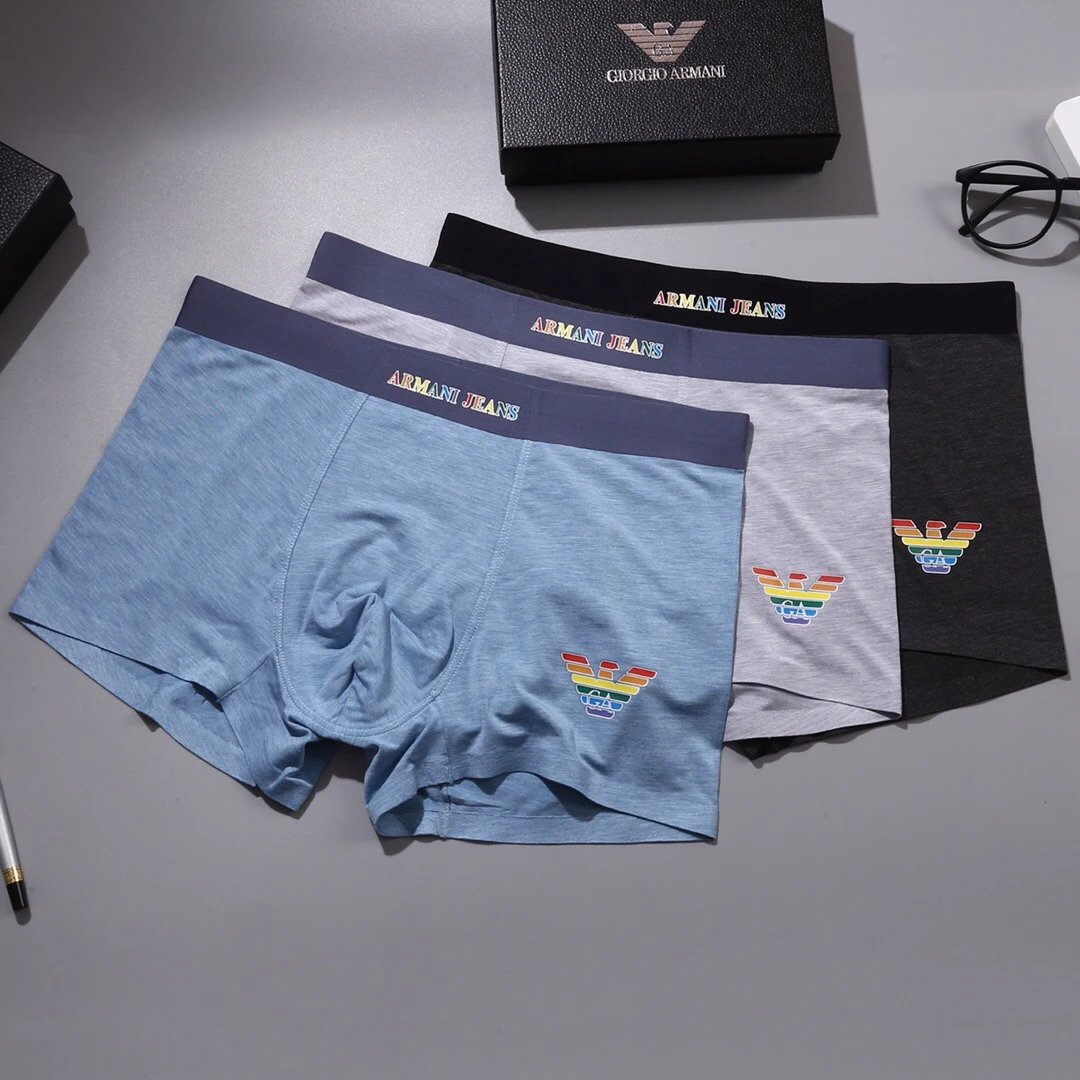 High quality men's underwear in a box of three, available in any color