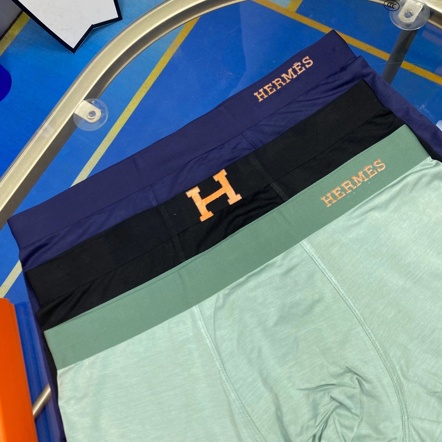 High quality men's underwear in a box of three, with a color selection of 12