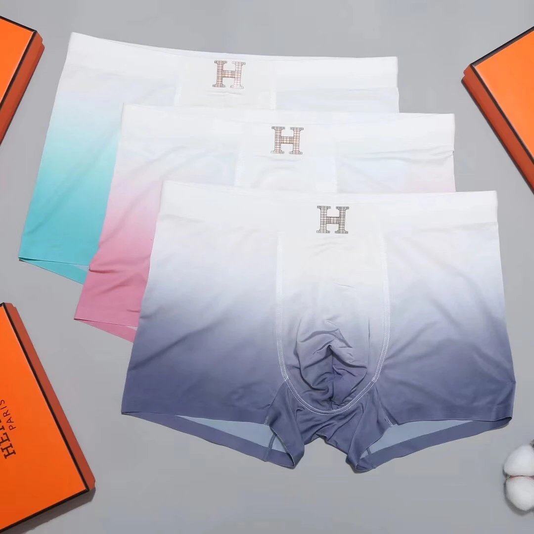 High quality men's underwear in a box of three, with a color selection of 12
