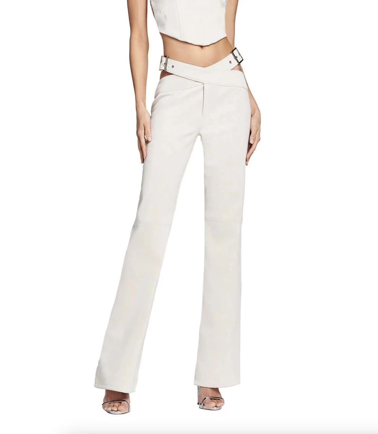 High quality suspender low waisted bell bottom pants set, please add : 18030258501 if you need size guide