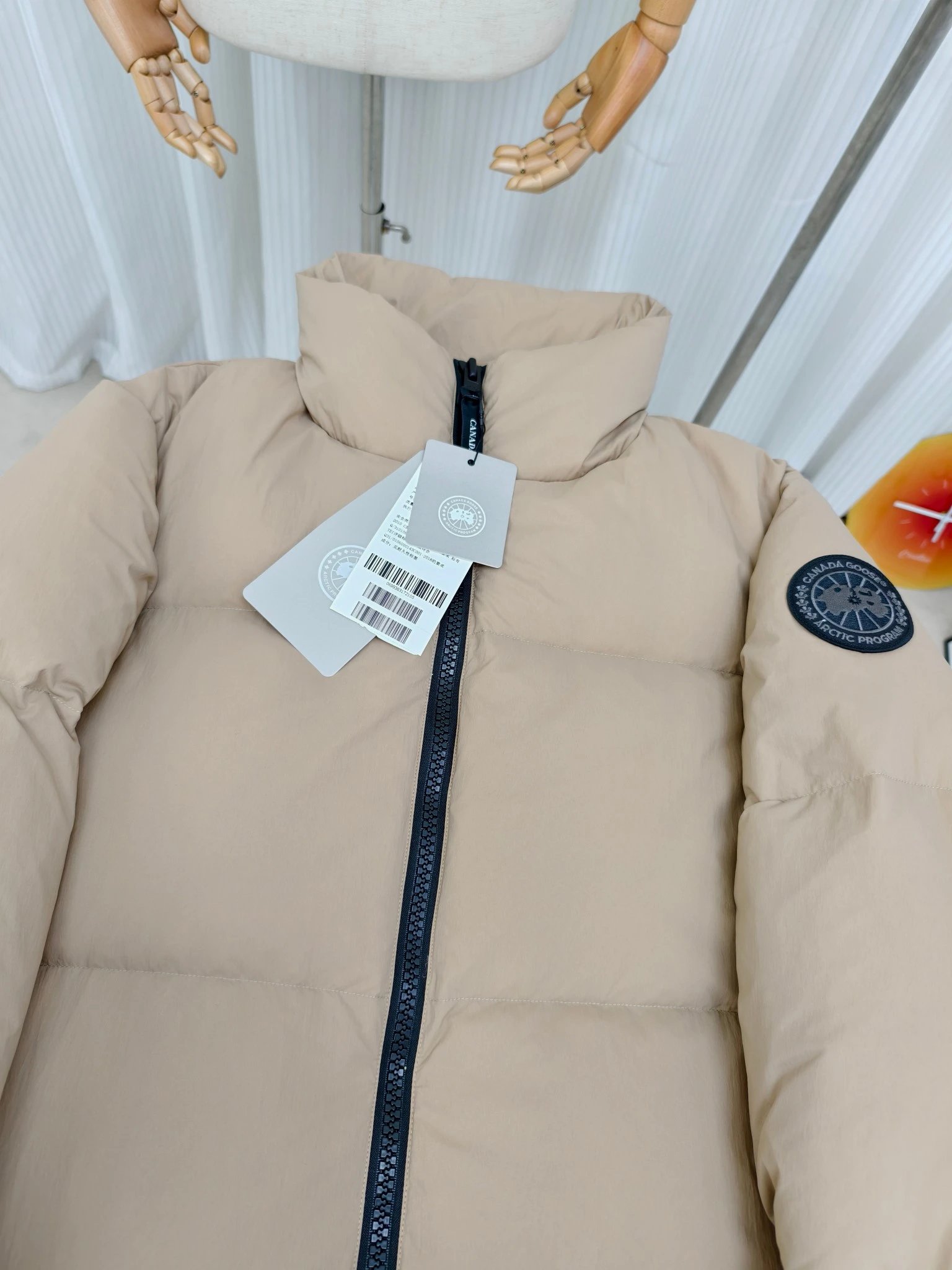 Winter stand up collar zipper down jacket