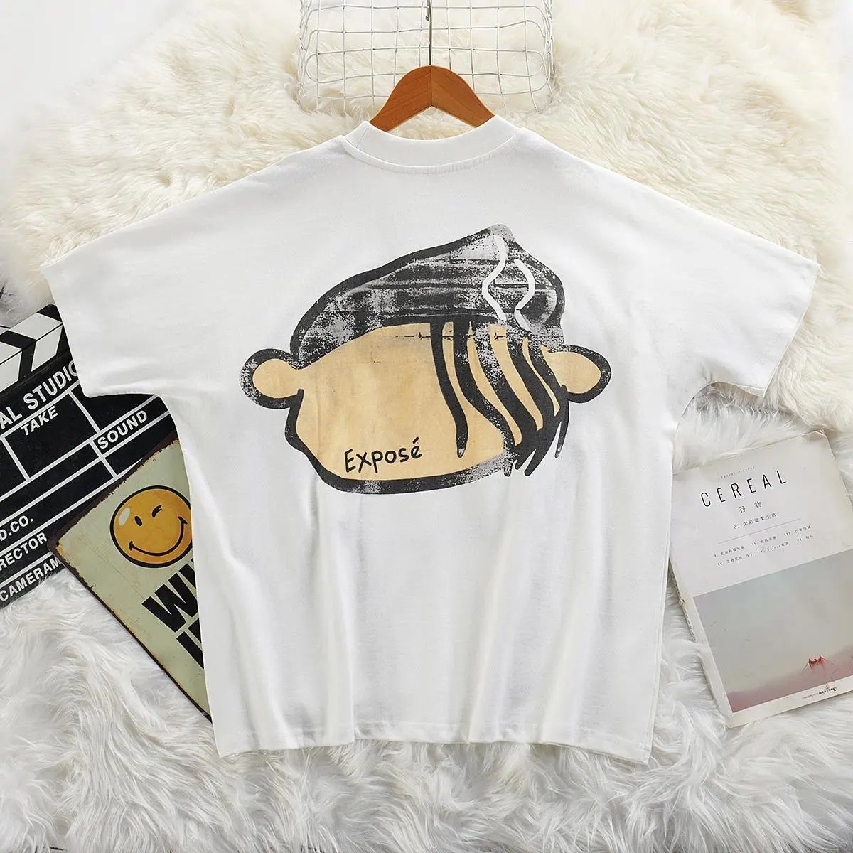 High quality trendy printed bat short sleeves