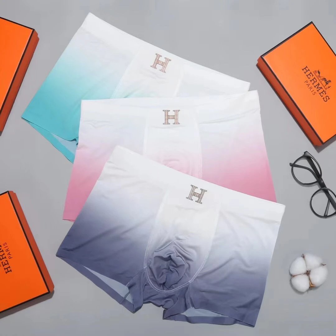 High quality men's underwear in a box of three, with a color selection of 12
