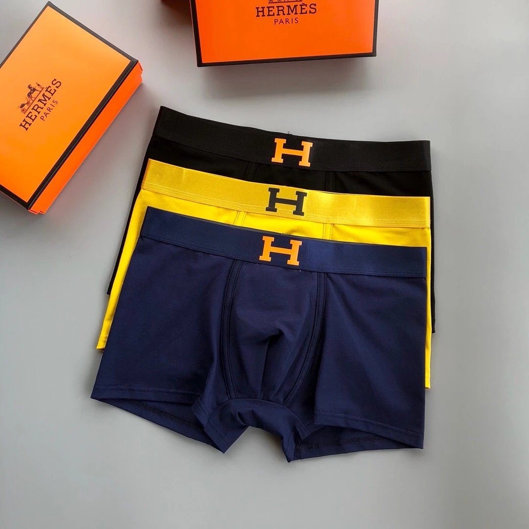 High quality men's underwear in a box of three, with a color selection of 12
