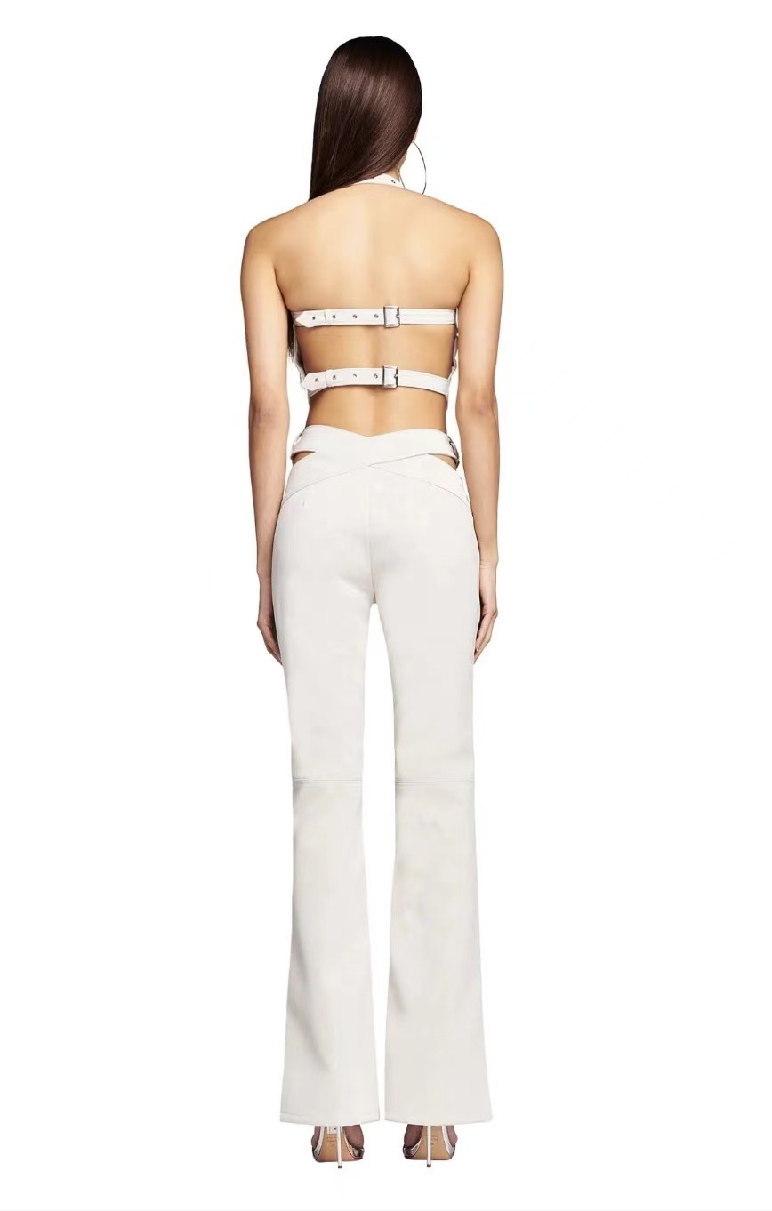 High quality suspender low waisted bell bottom pants set, please add : 18030258501 if you need size guide