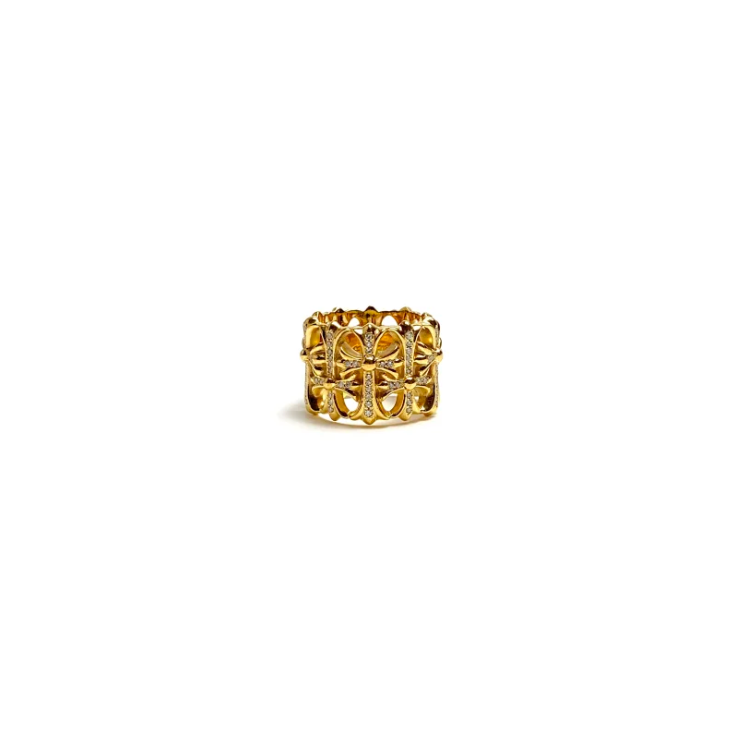 High quality, high-end, minimalist gold diamond round tomb ring
