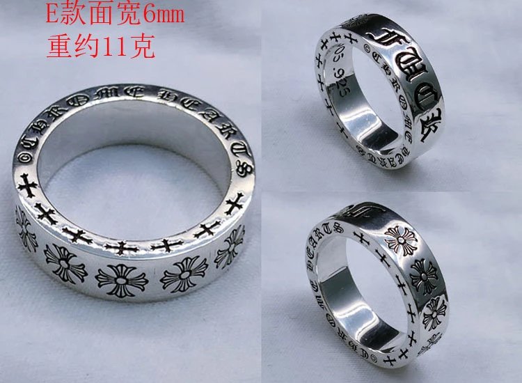 High quality pure silver classic cross flower tombstone ring