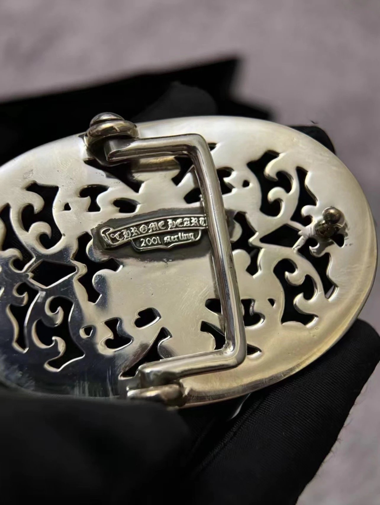 High quality Croheart retro punk cowhide silver buckle belt