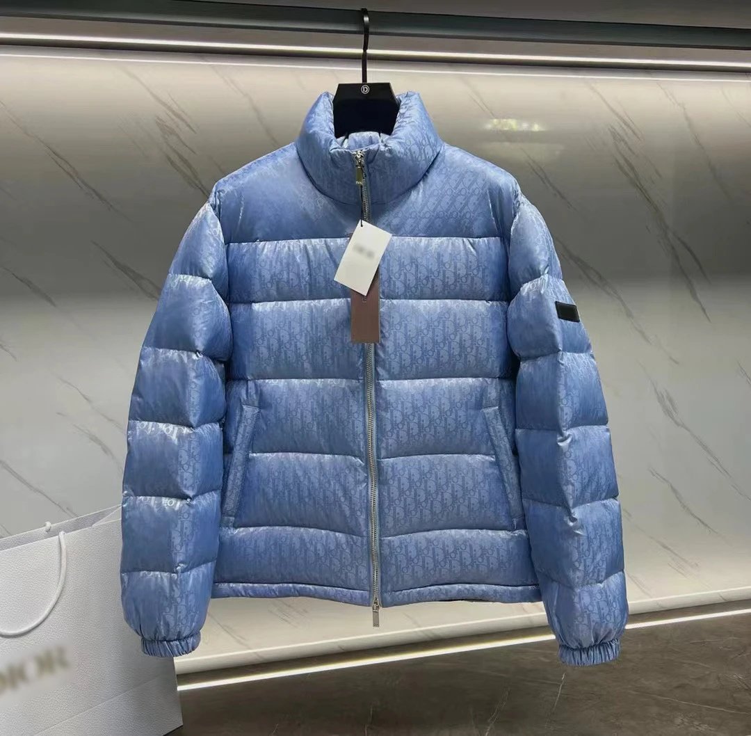 High quality dark patterned full printed down jacket