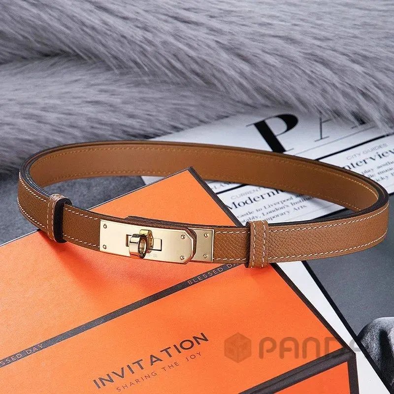 High quality first layer cowhide steel buckle women's belt