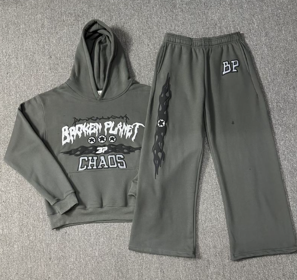High quality foam letter loose hooded sweatshirt set