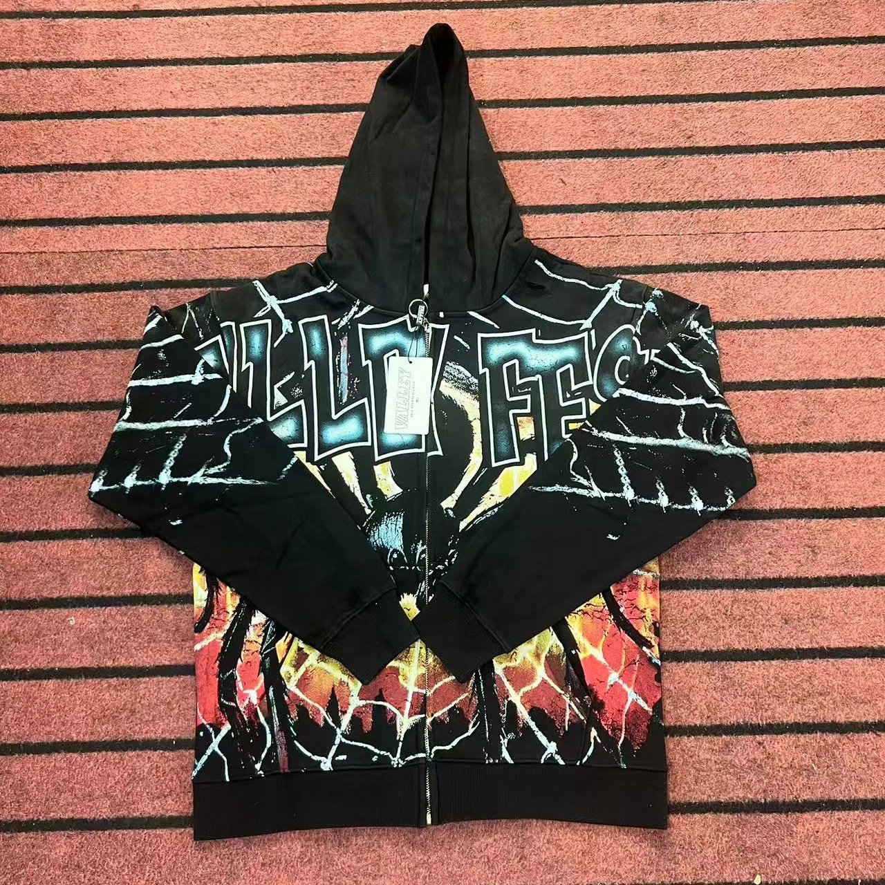 American street style eagle print hooded sweatshirt