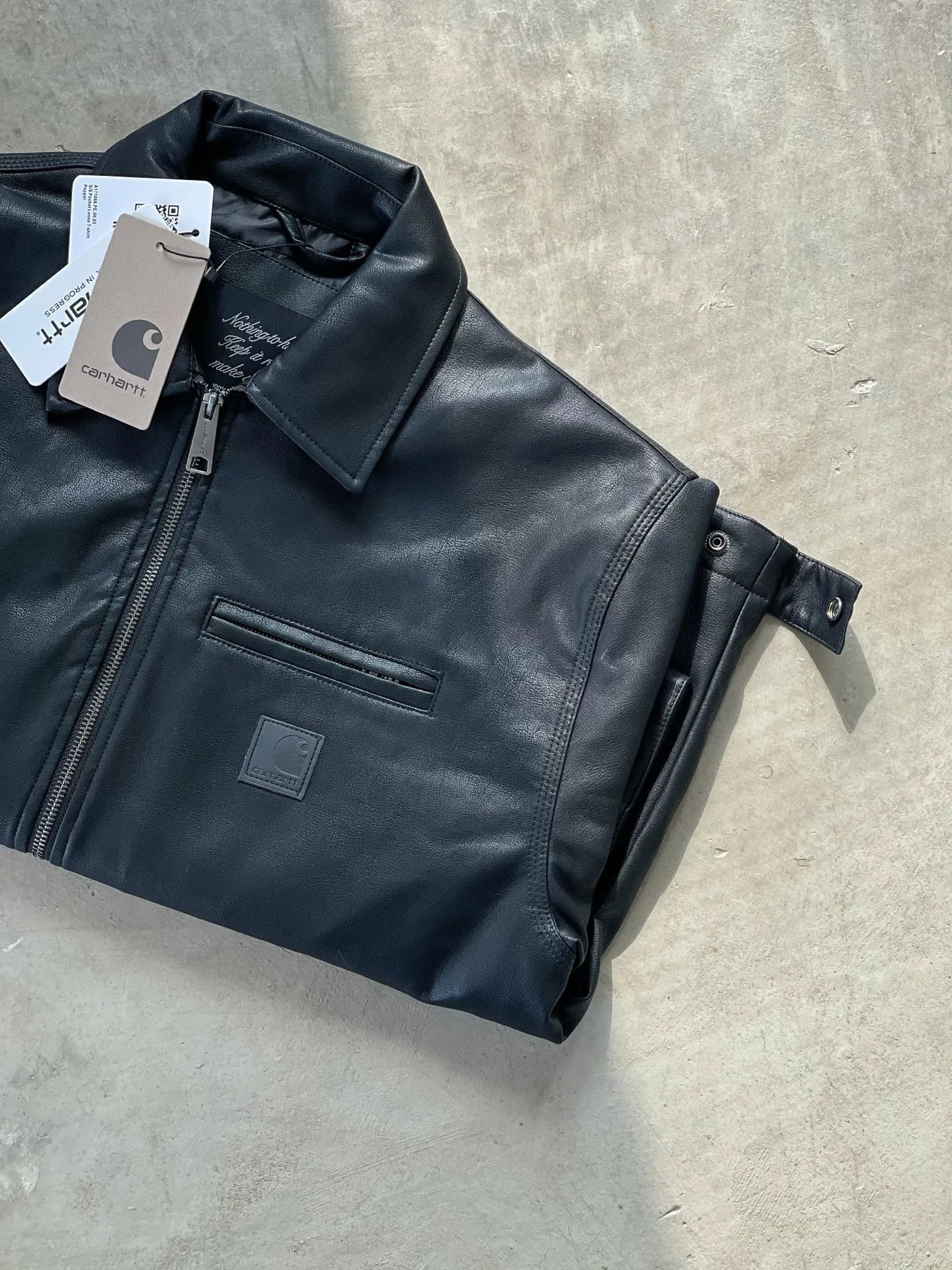 High quality Detroit double zipper leather jacket