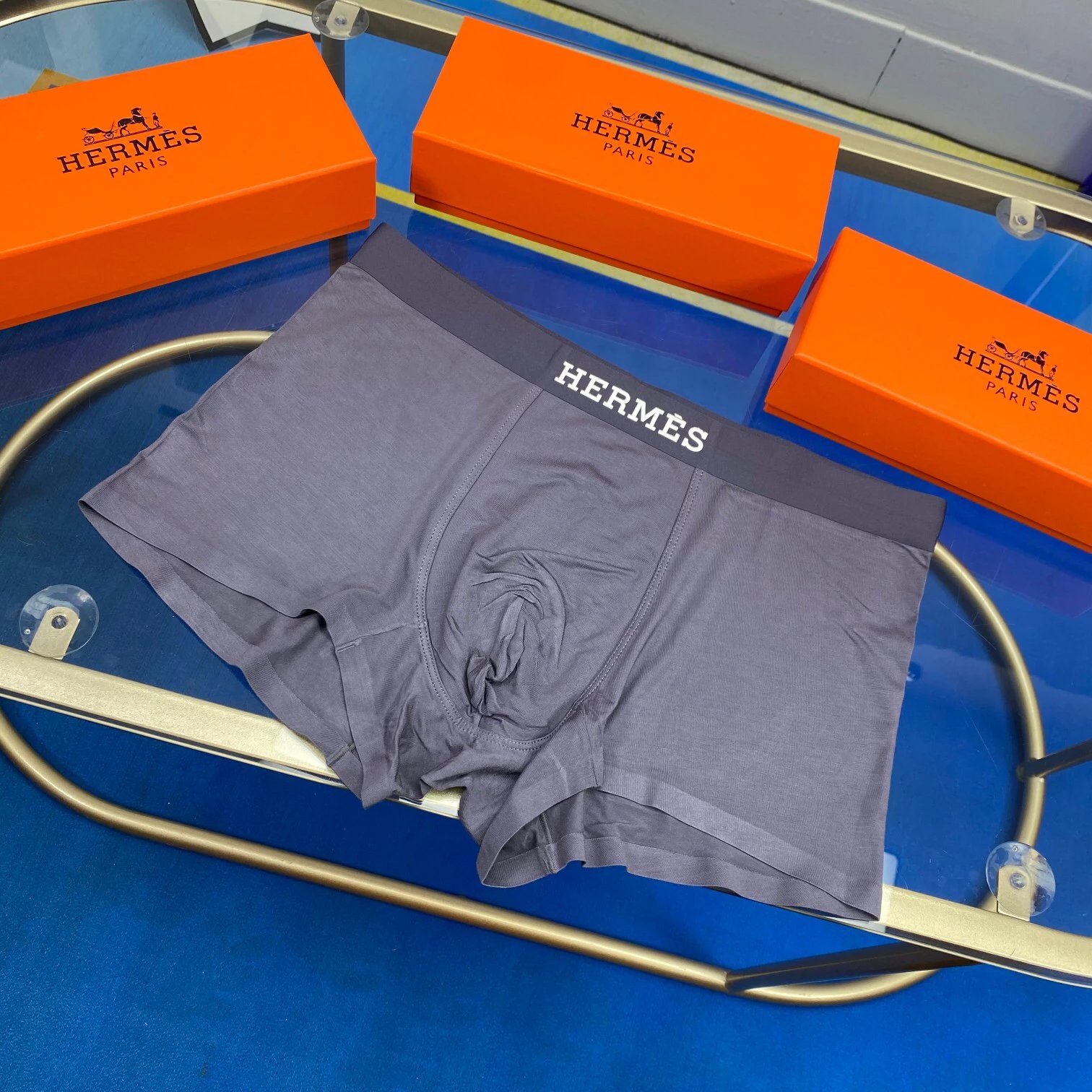 High quality men's underwear in a box of three, with a color selection of 12