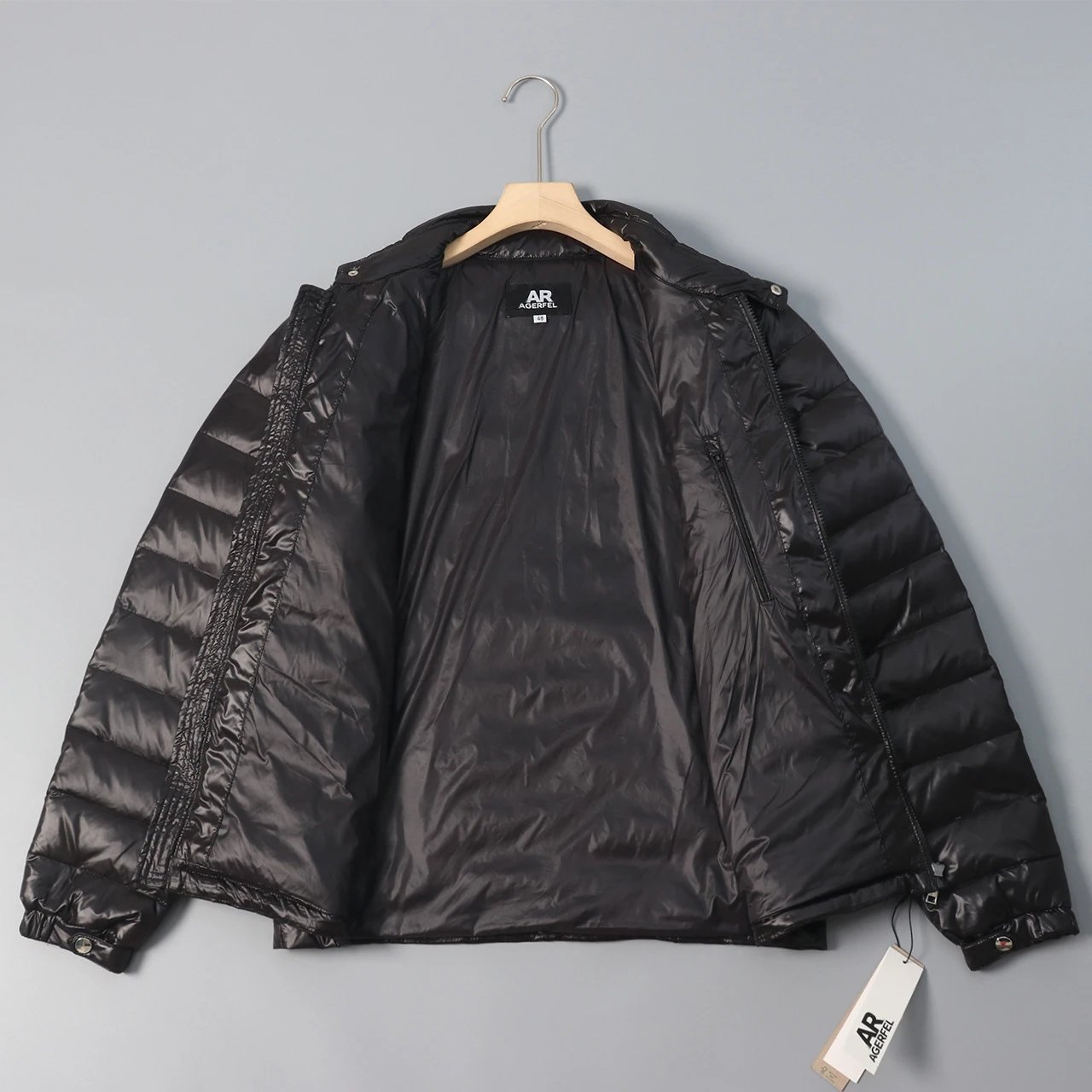 High quality standing collar sticker small diamond down jacket