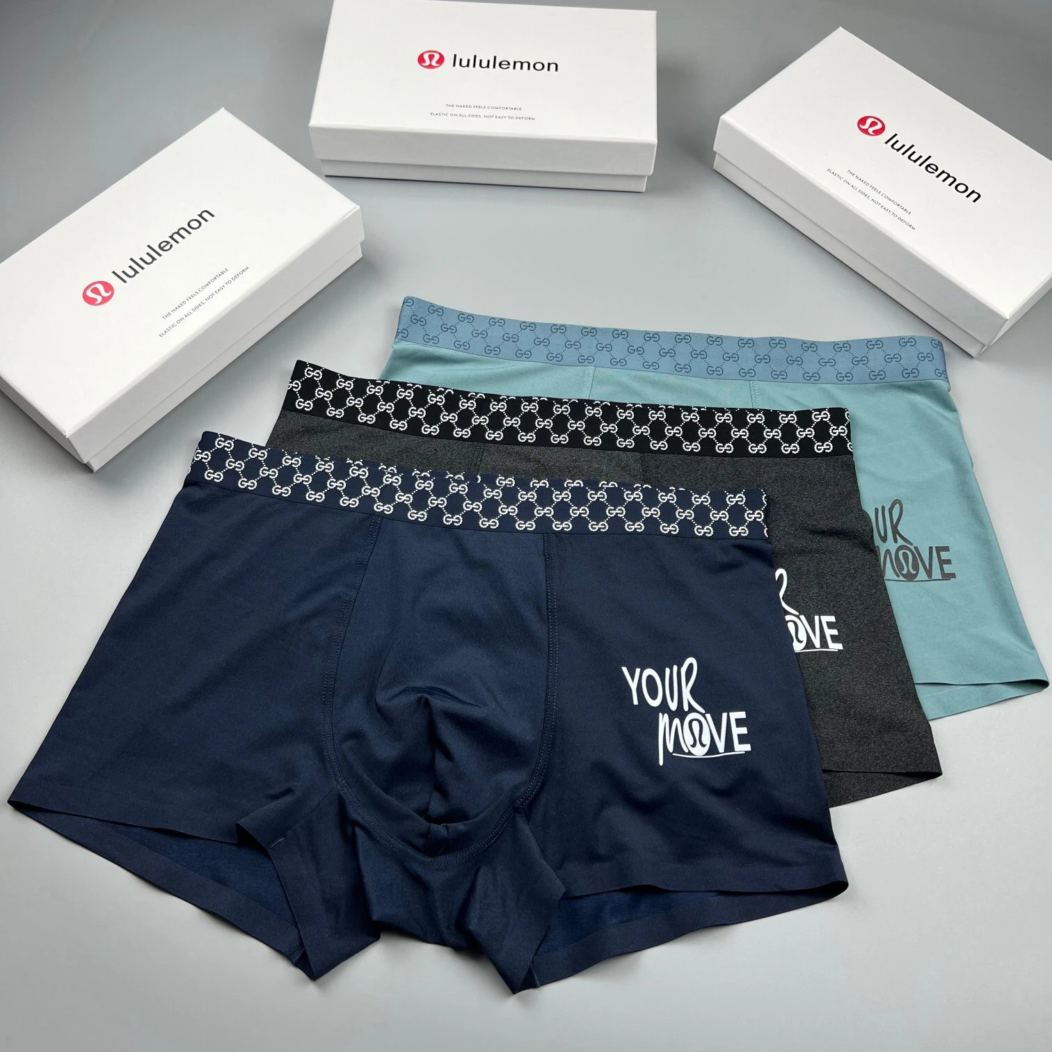 High quality men's underwear in a box of three, available in any color