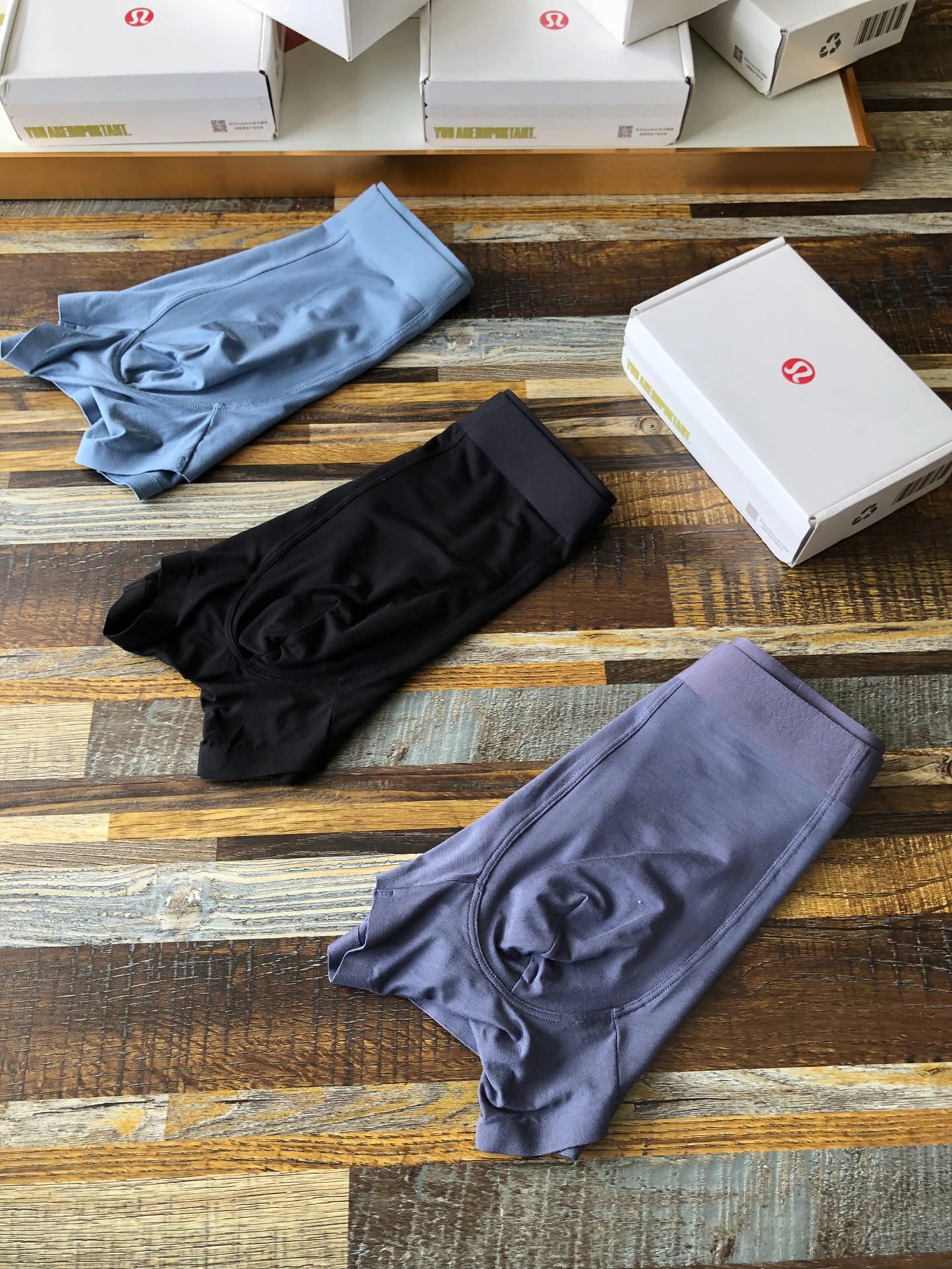 High quality men's underwear in a box of three, available in any color