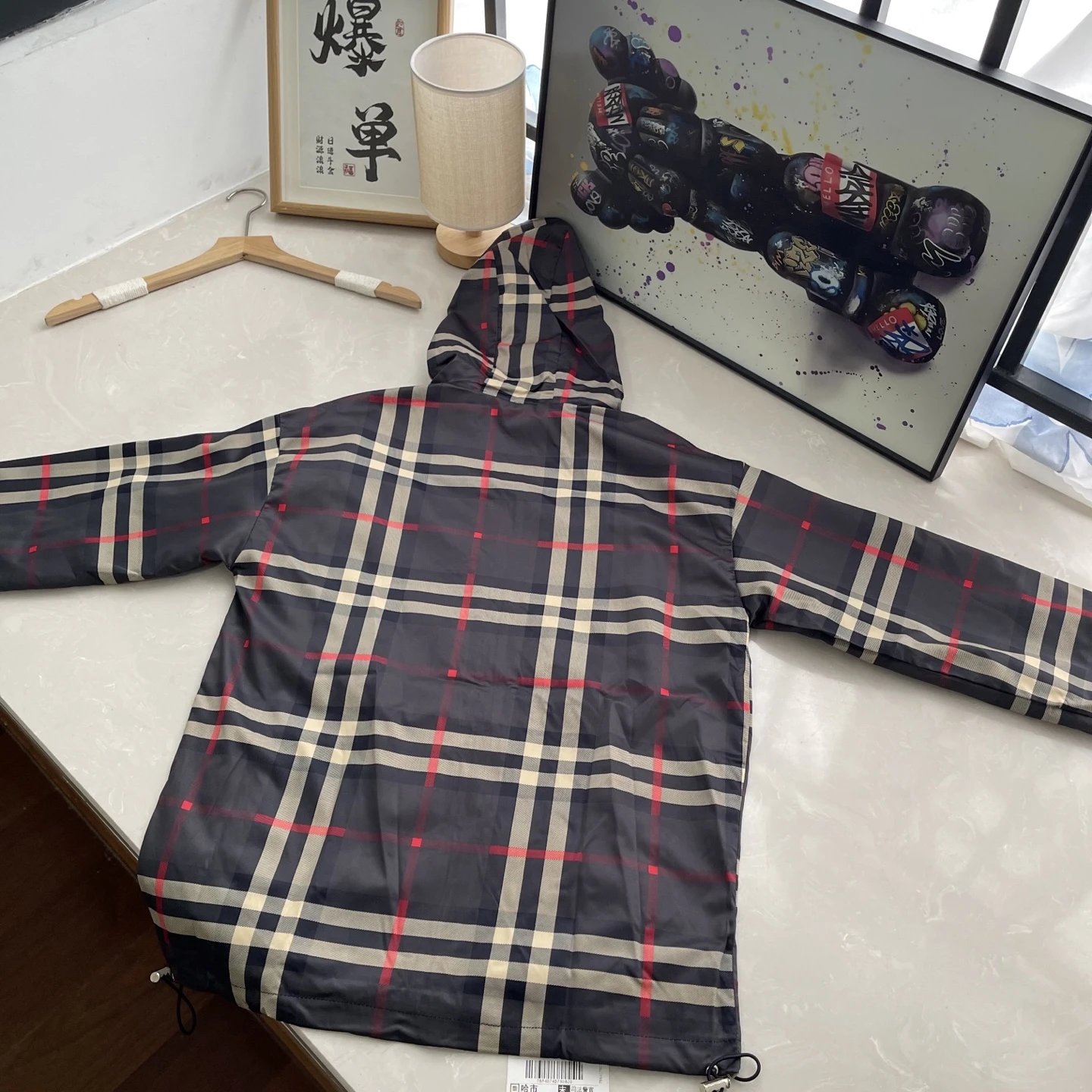High quality checkered hooded jacket