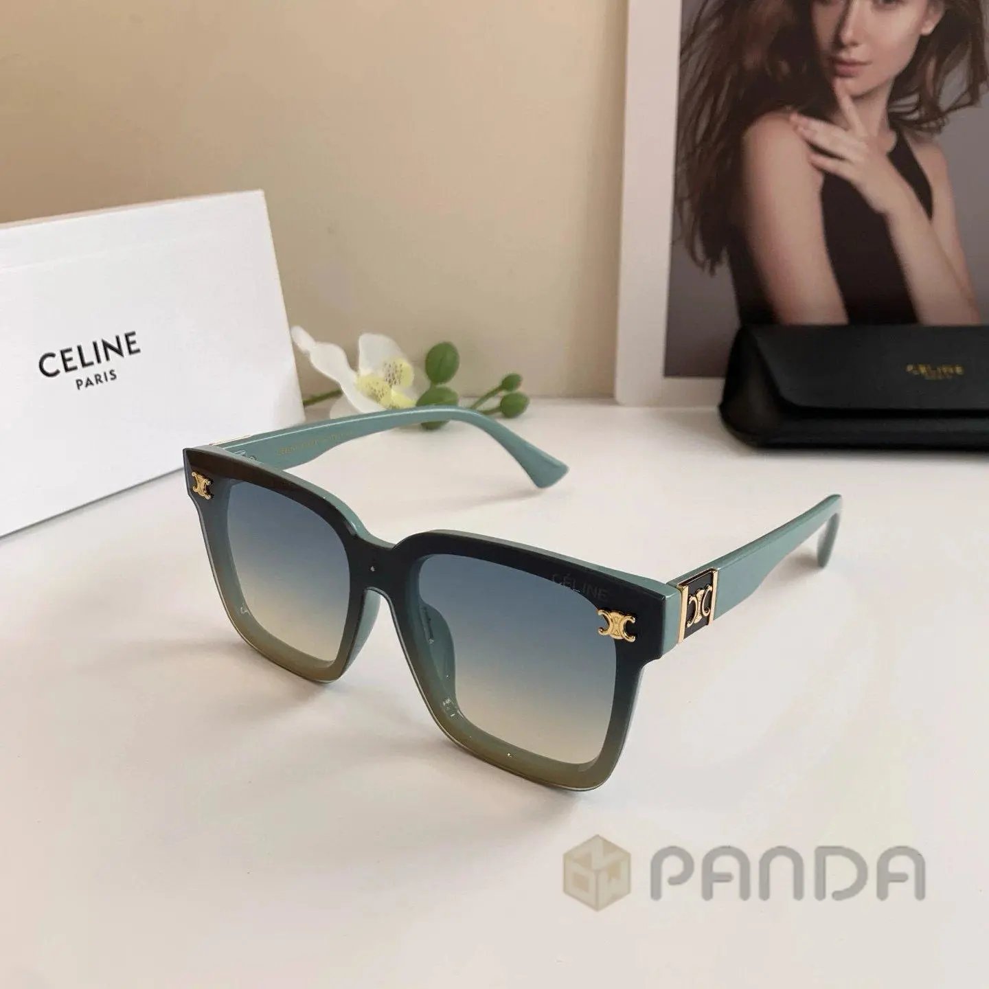 High quality thick framed gold label sunglasses 6 pcs add : 18859952090 if you need size guide