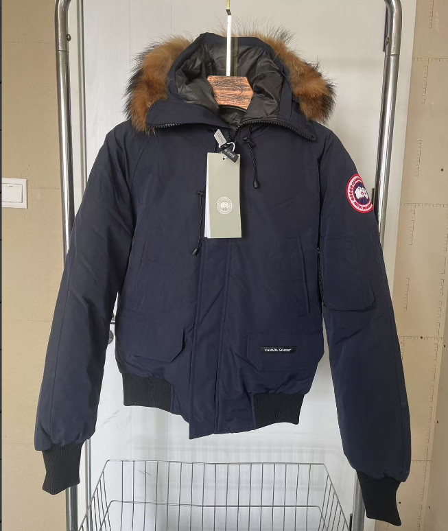 High quality goose hooded zipper cotton jacket