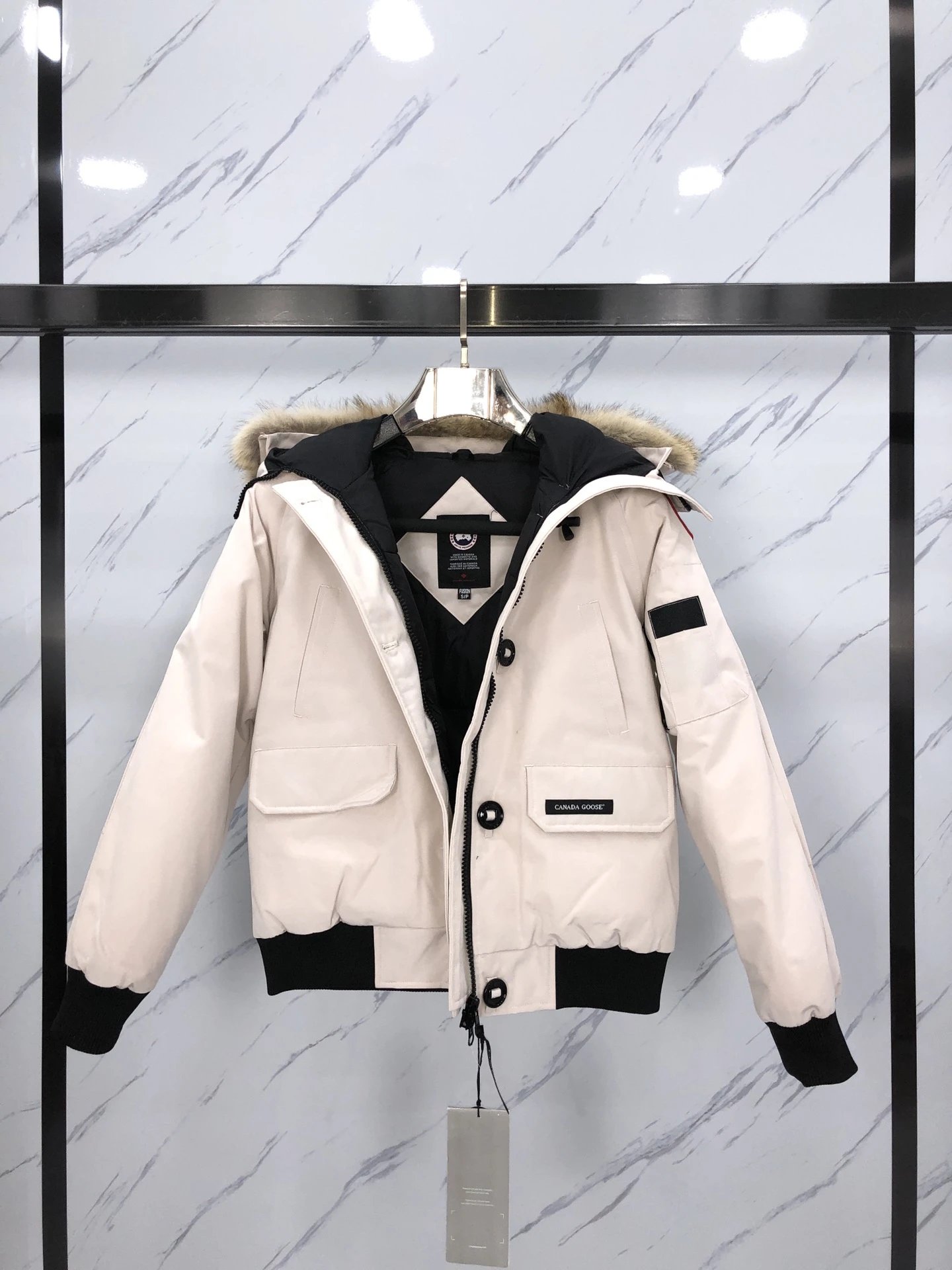 Winter hooded down jacket