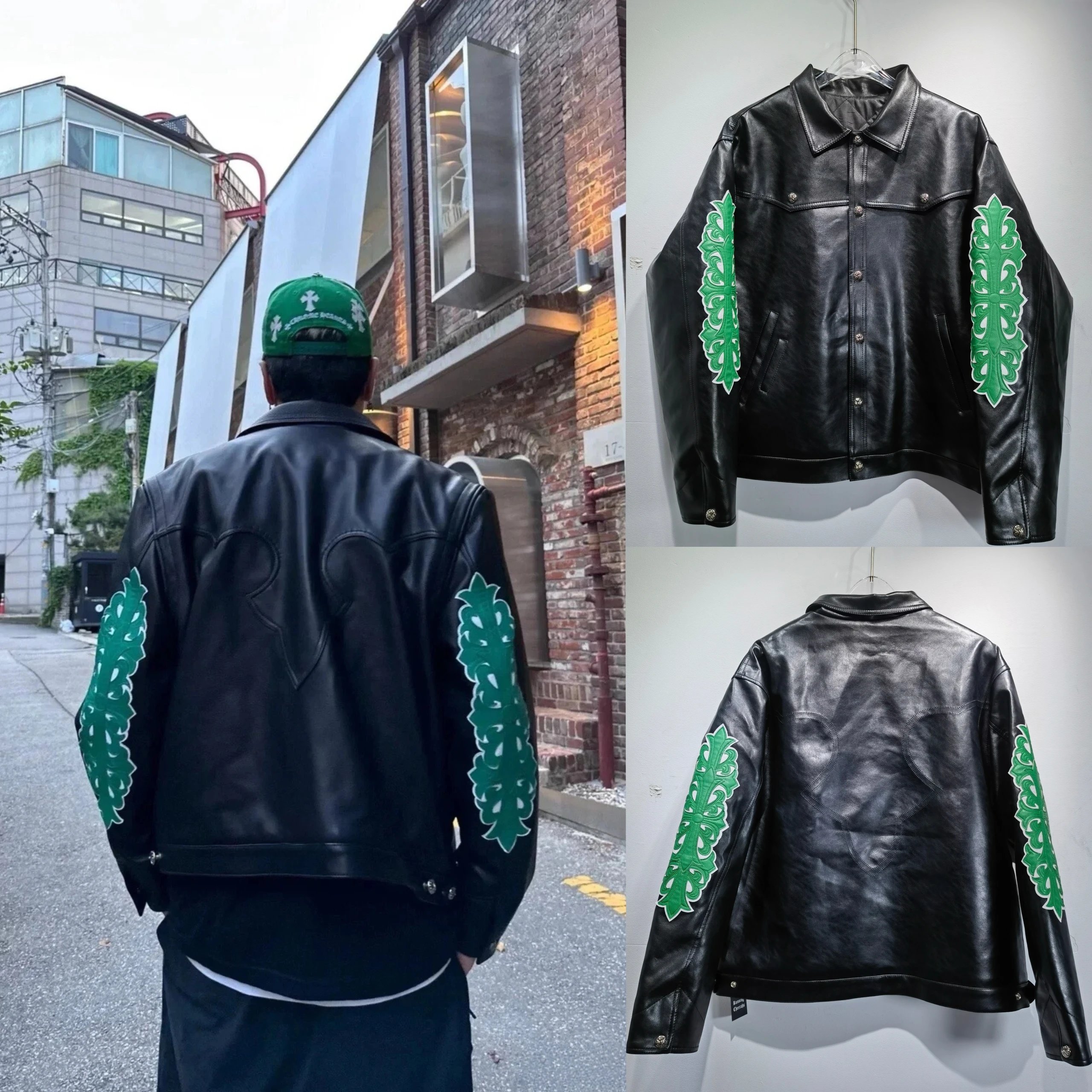 New high quality locomotive leather jacket (multi brand)