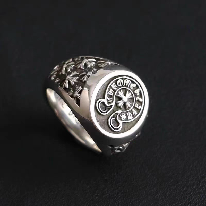 Klx925 Silver Punk Couple Rings for Men and Women, Heavy Craftsmanship, Vintage Sanskrit Classic, Thick and RobustProduct LinkRefresh