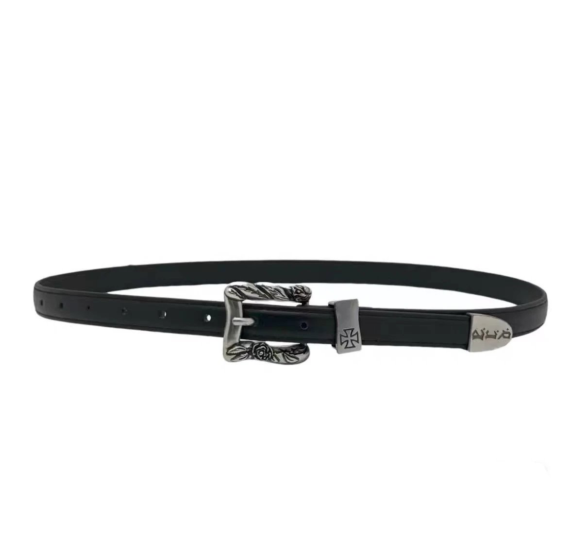 High quality cowhide punk leather belt