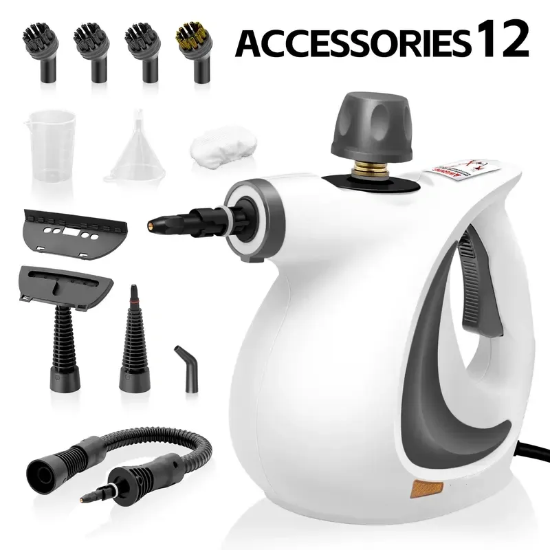 [Deep Spring Clean] 2026 Pressurized Handheld Multi-Surface Natural Steam Cleaner with 12 pcs Accessories Powerful, Chemical-Free, Steamer for Home And Car, Cleaning Washing Machine, Air Conditioner, Kitchen, Summerclean Appliances Tool Household