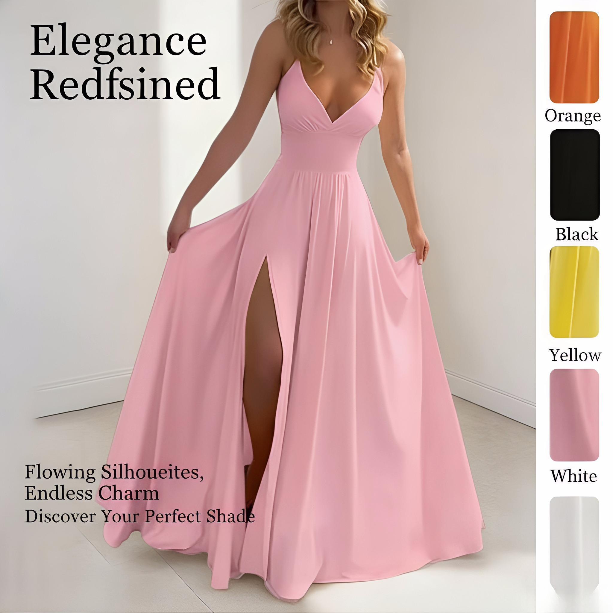 2026 spring new women's clothing, European and American cross-border suspender dress, fashionable and sexy split-ended solid color dress Sports and Outdoors