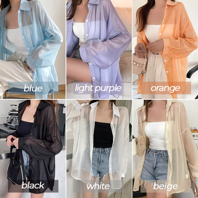 Durchsichtiges Mesh-Sonnenschutz-Shirt für Frauen