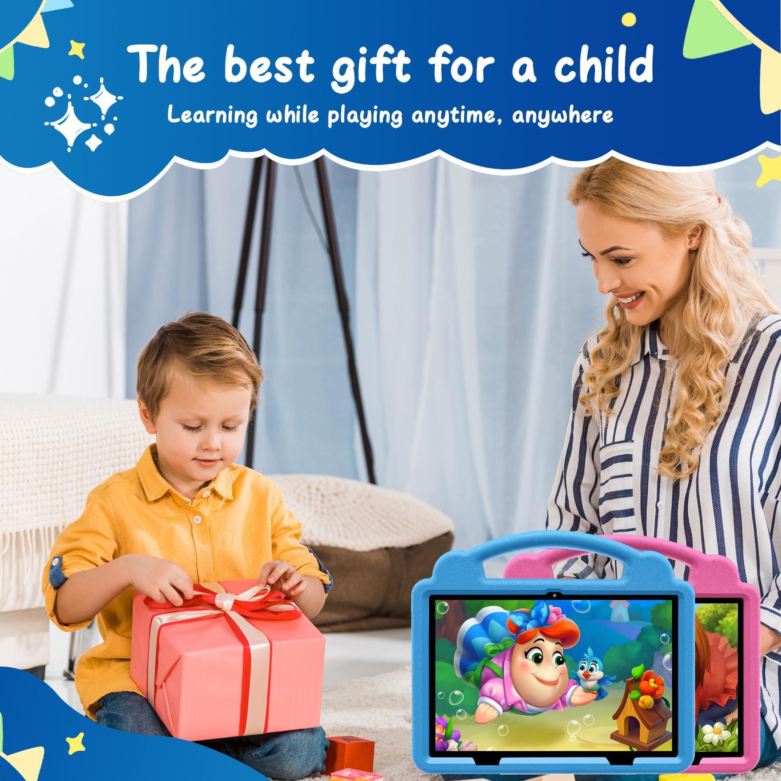 10.1-Inch Learning and Entertainment Tablet, Student Tablets, Educational Tablet with 2.4G Wi-Fi, GMS, Eye-Protection Screen, Parental Controls, Dual Cameras and Shockproof Case