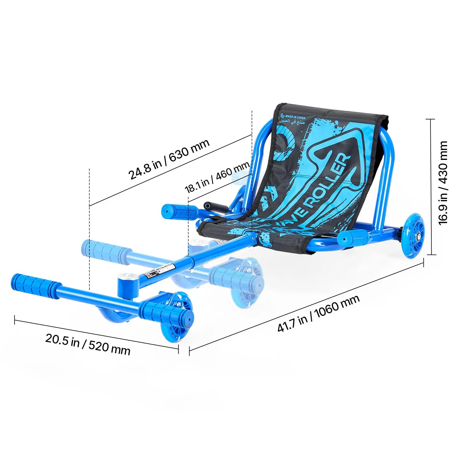 VEVOR Ride on Scooter, Load Capacity of 198 lbs, Swing Side-to-Side for Amazing Ride Powered by Zig-Zag Motion, Ride on Drifting Toy for Ages 10+, Rides on Any Hard Surface for Indoor & Outdoor, Blue