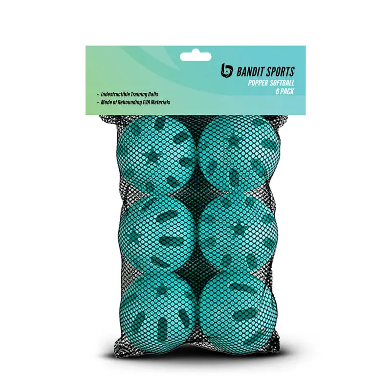 Tee Popper 6 Ball Bundle - Baseball Training Hitting Aid with 46" Pop Height & 3-Second Dwell Time for Solo Drills