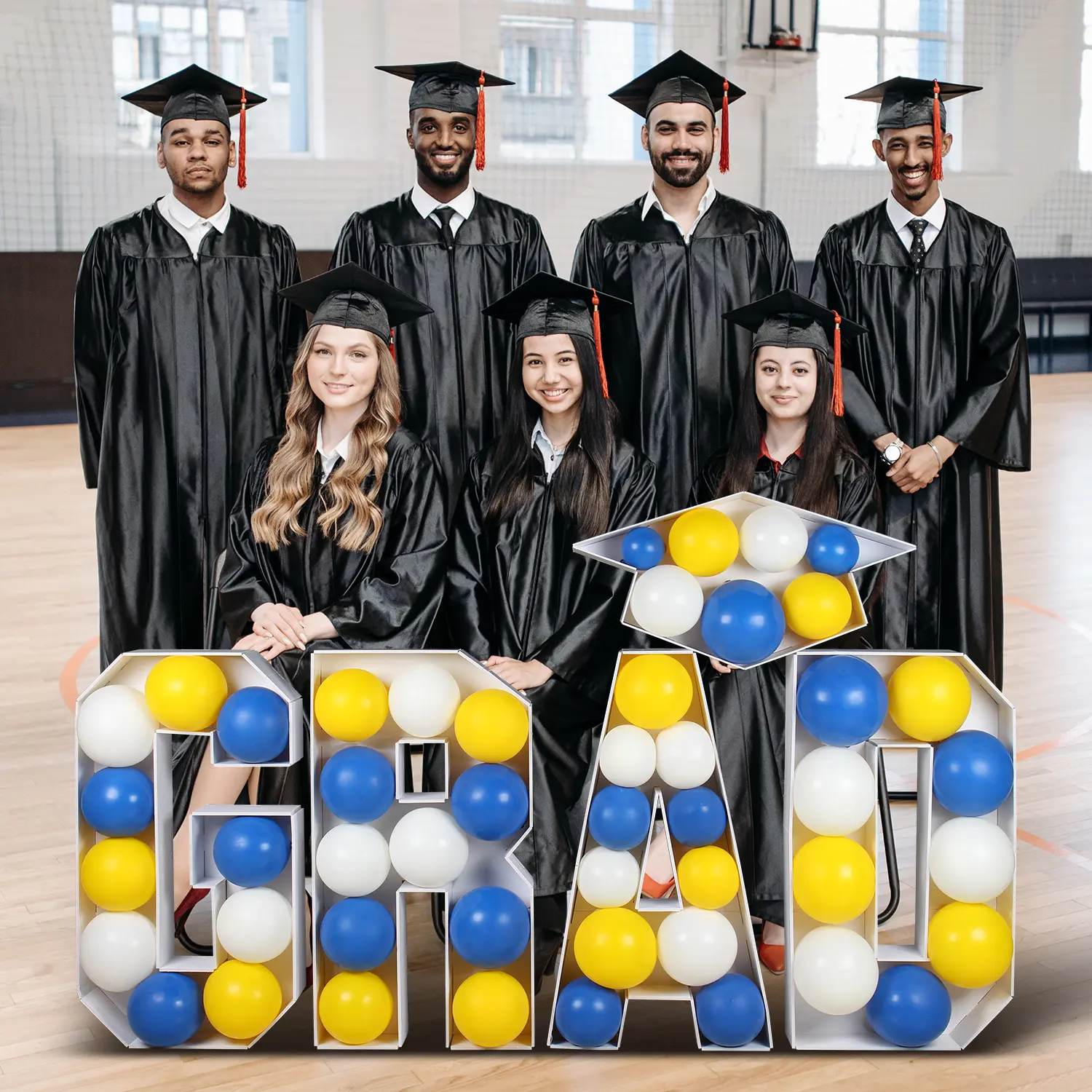 2026 Graduation Party DIY Decorations - 2.3FT Pre-Cut 2026/GRAD/26 Marquee Letter Sign with Light - DIY Mosaic Foam Board Includes Glue Gun Balloons for Kindergarten Preschool College Prom