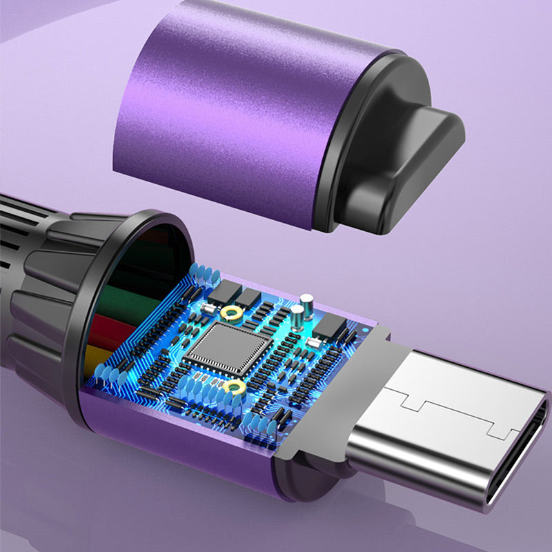 100W Schnellladung 4-in-1 Kabel Typ-C zu Lightning